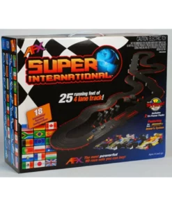 AFX Super International 4-Lane Mega G+ HO Slot Car Track Set w/Tri-Power System