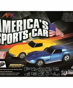 AFX America's Sports Car Chevy Corvette 32-Foot Mega G+ HO Slot Car Track Set w/Tri-Power