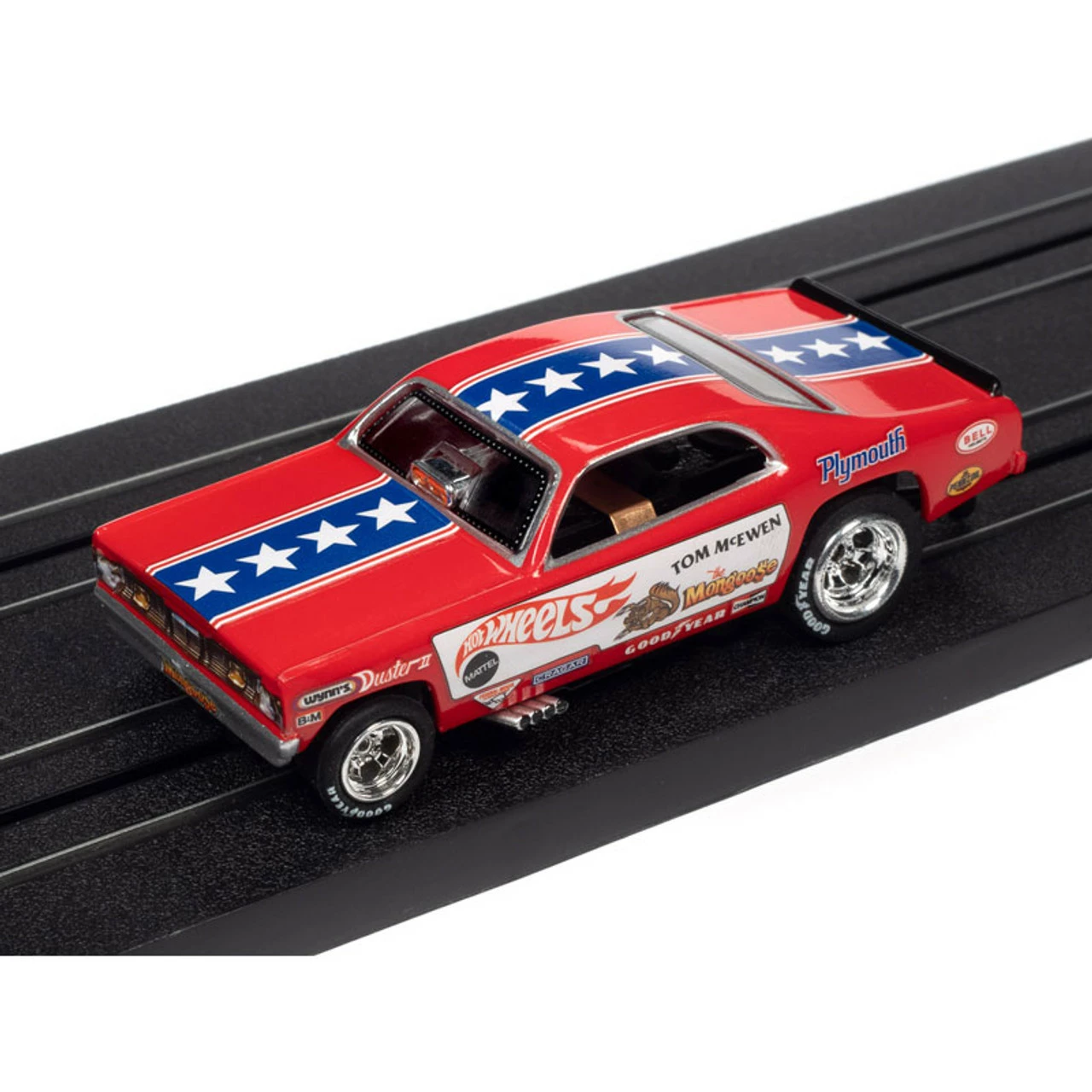 Auto World Tom "The Mongoose" McEwen 1970 Plymouth Duster Funny Car 4Gear HO Scale Slot Car - Image 3