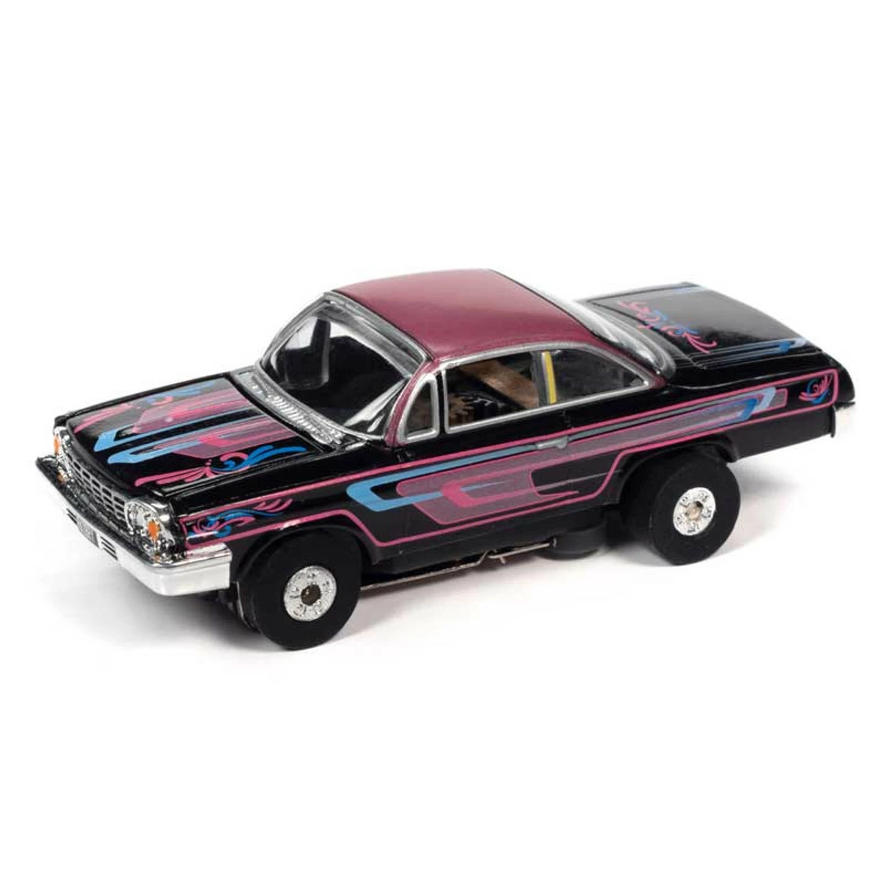 Auto World 1962 Chevrolet Bel Air Black/Purple Thunderjet HO Slot Car