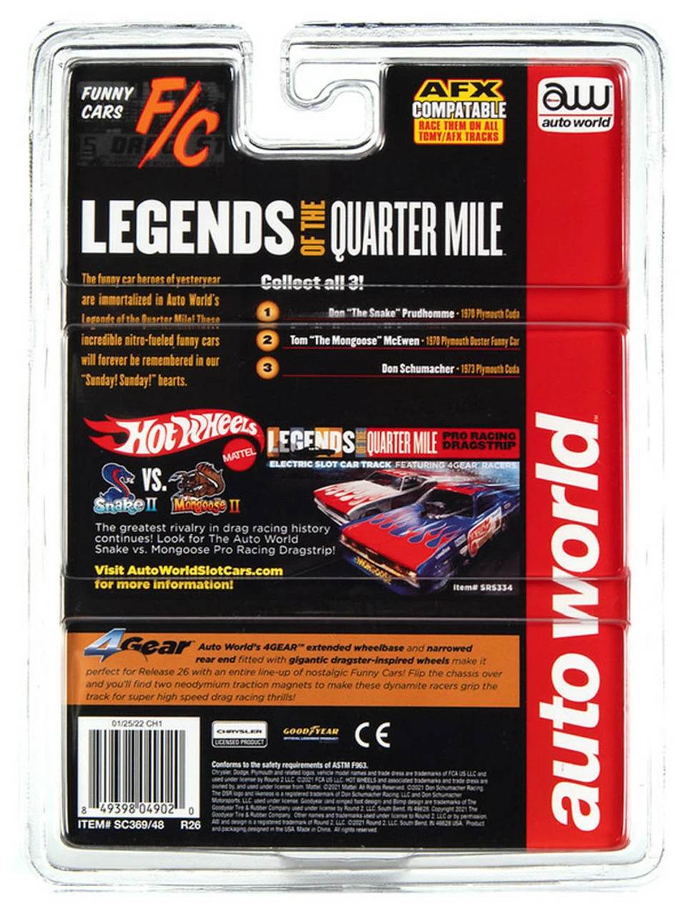 Auto World Don Schumacher 1970s Plymouth Barracuda Wonder Wagon 4Gear R26 HO Slot Car - Image 5