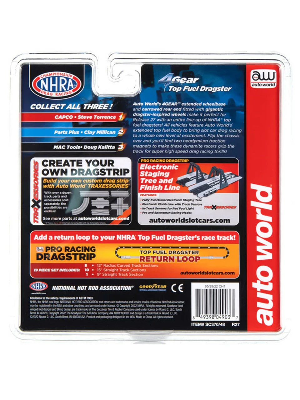 Auto World NHRA Clay Millican - Parts Plus Top Fuel Dragster 4Gear R27 HO Slot Car - Image 5