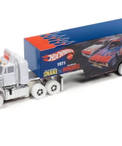 Auto World iWHEELS Racing Rig Peterbilt Model 359 w/Race Trailer (Snake II vs. Mongoose II) X-Traction Flamethrowers R12 HO Slot Car