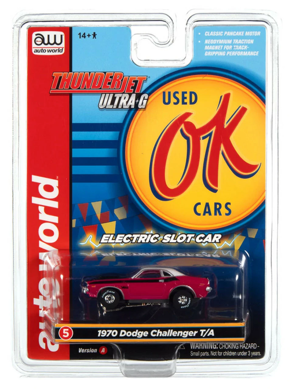 Auto World 1970 Dodge Challenger T/A Panther (Pink) Thunderjet HO Slot Car - Image 4