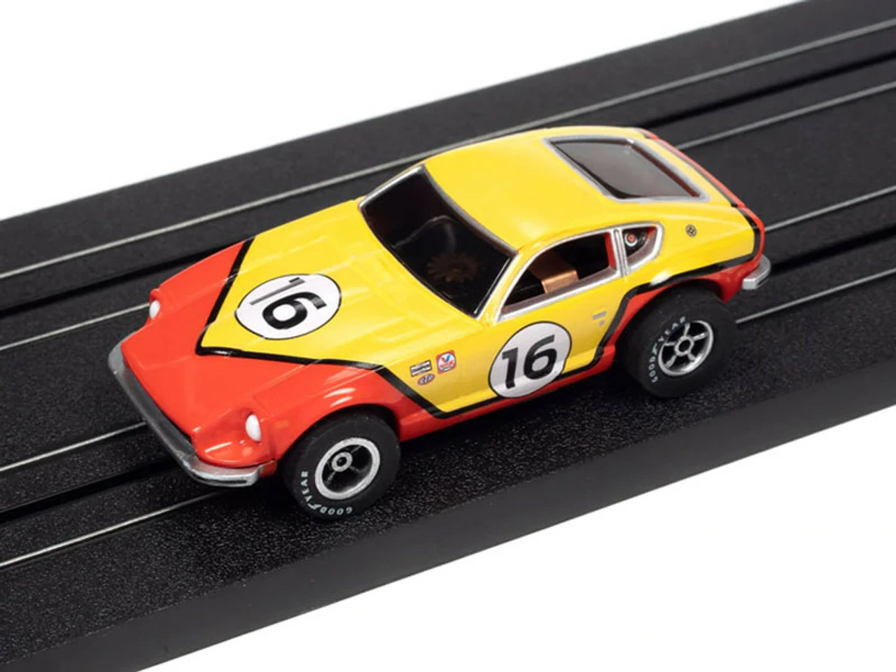 Auto World 1973 Datsun 24OZ (Yellow/Red) Import Heat X-Traction HO Slot Car - Image 2