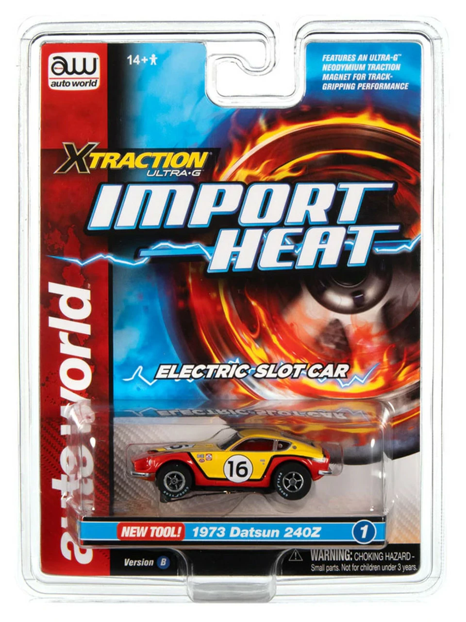 Auto World 1973 Datsun 24OZ (Yellow/Red) Import Heat X-Traction HO Slot Car - Image 4