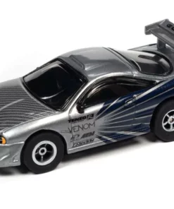 Auto World 1995 Mitsubishi Eclipse (Platinum/Blue) Import Heat X-Traction HO Slot Car