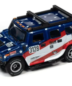 Auto World 2005 Hummer H2 (Blue) Rally World Stage X-Traction HO Slot Car