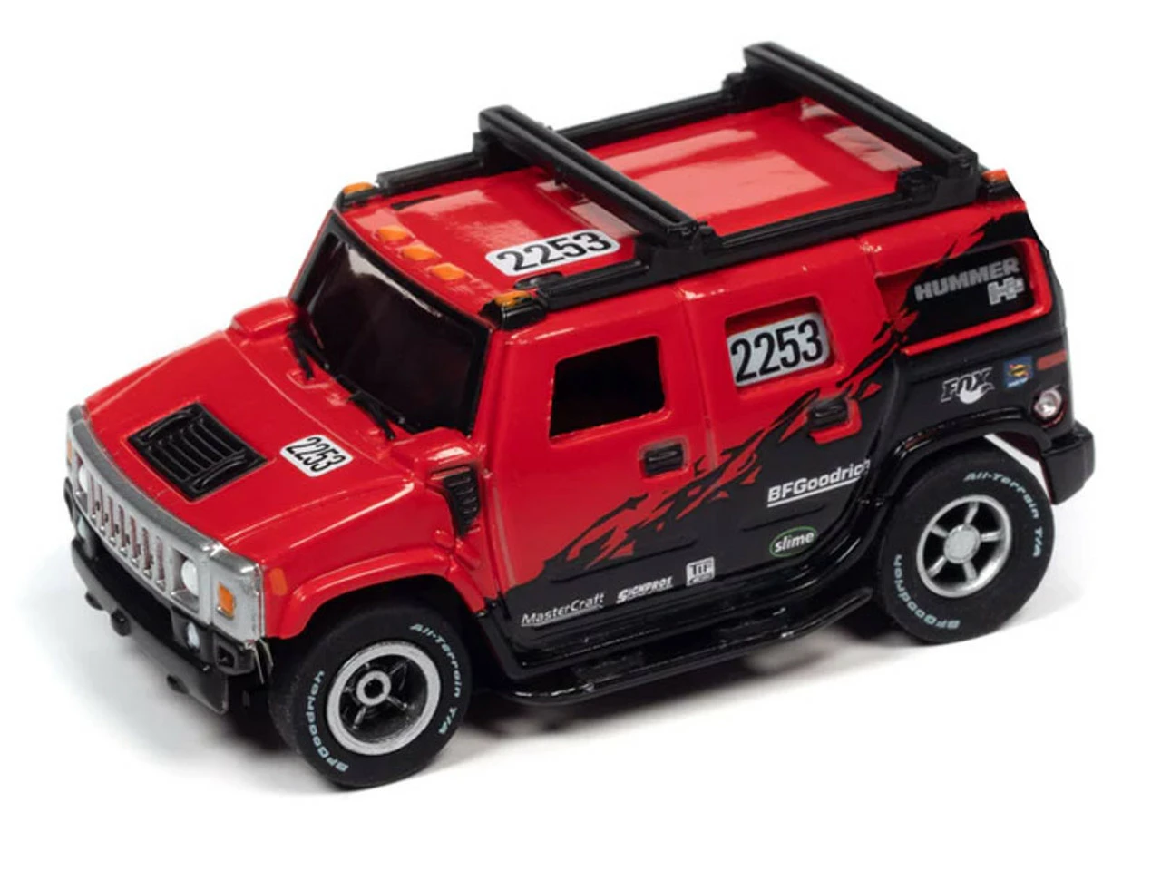 Auto World 2005 Hummer H2 (Red) Rally World Stage X-Traction HO Slot Car