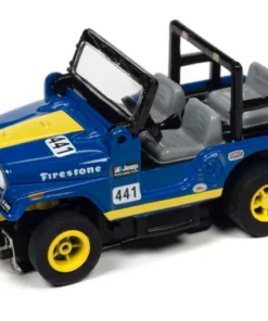 Auto World 1979 Jeep CJ-7 (Blue) Rally World Stage X-Traction HO Slot Car