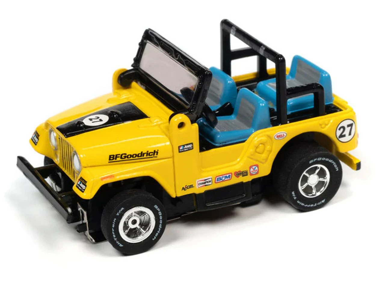 Auto World 1979 Jeep CJ-7 (Yellow) Rally World Stage X-Traction HO Slot Car