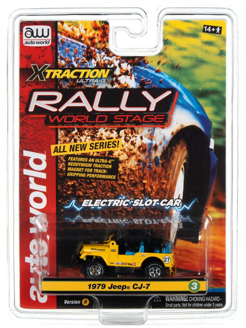 Auto World 1979 Jeep CJ-7 (Yellow) Rally World Stage X-Traction HO Slot Car - Image 4