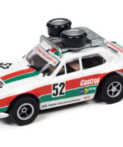 Auto World 1975 Ford Escort Mk1 (Red, Green, White) Rally World Stage X-Traction HO Slot Car