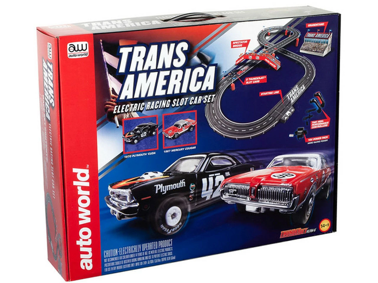 Auto World Trans America 10' HO Slot Car Set
