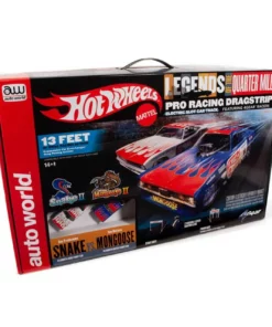 Auto World Hot Wheels Snake II Vs Mongoose II 13' Dragstrip HO Slot Car Set w/Manual Finish Gate