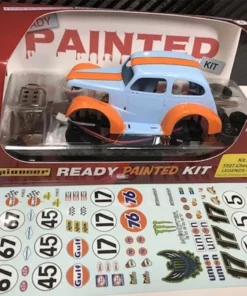 Pioneer 1937 Chevy Sedan Legends Racer 'Ready Painted' Blue/Orange Kit 1/32 Slot Car