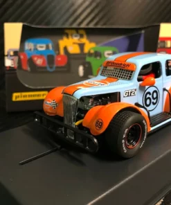 Pioneer 1937 Chevy Sedan Legends Racer #69 GULF Light Blue 1/32 Slot Car