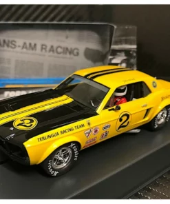 Pioneer 1968 Mustang Notchback T/A, Yellow #2 John Atwell 1/32 Slot Car