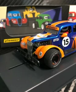 Pioneer 1937 Chevy Sedan Legends Racer #15 GULF Dark Blue 1/32 Slot Car