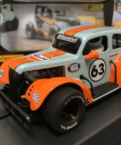 Pioneer 1937 Chevy Sedan Legends Racer #63 GULF Metallic Blue 1/32 Slot Car