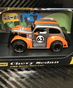 Pioneer ‘37 Chevy Sedan Legends Racer #63 Silver 1/32 Slot Car - DEALER SPECIAL