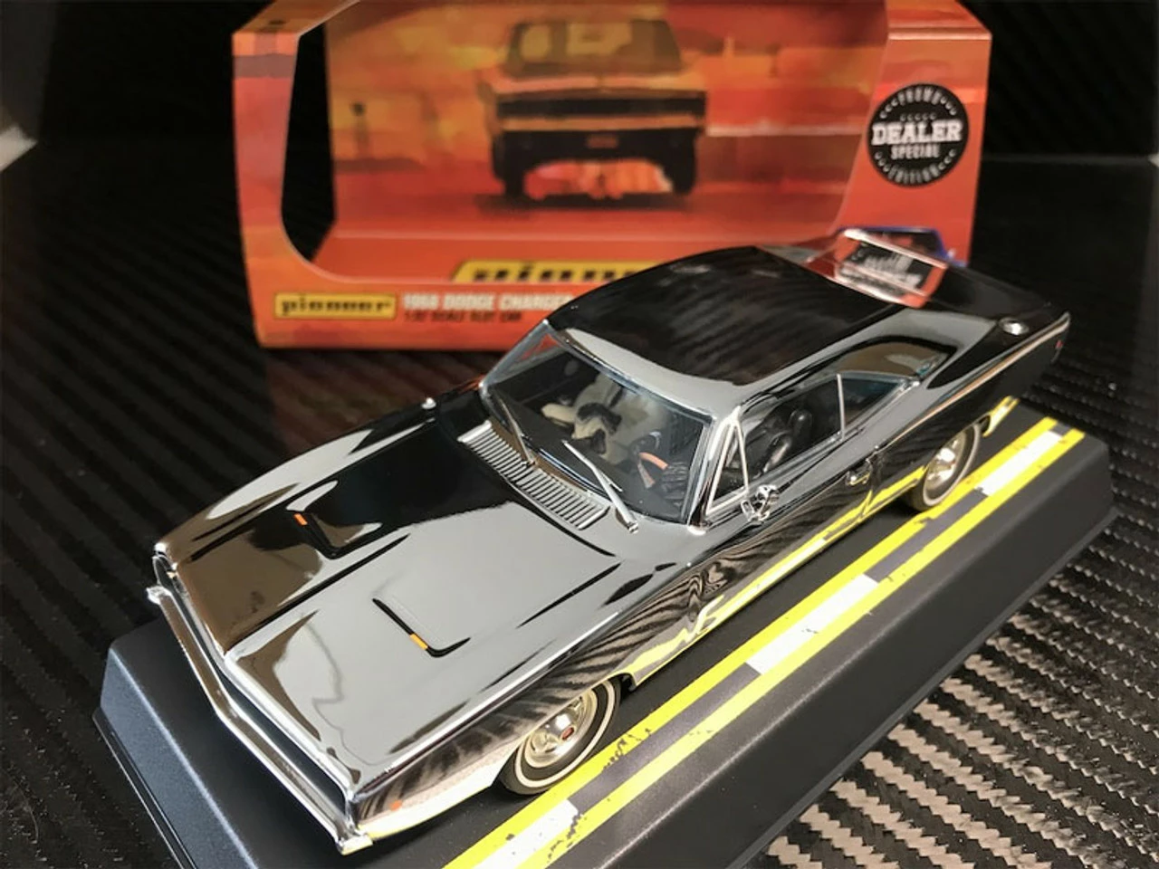 Pioneer 1968 Dodge Charger R/T 440, 'Assassins' - BULLITT CHROME 1/32 Slot Car - DEALER SPECIAL