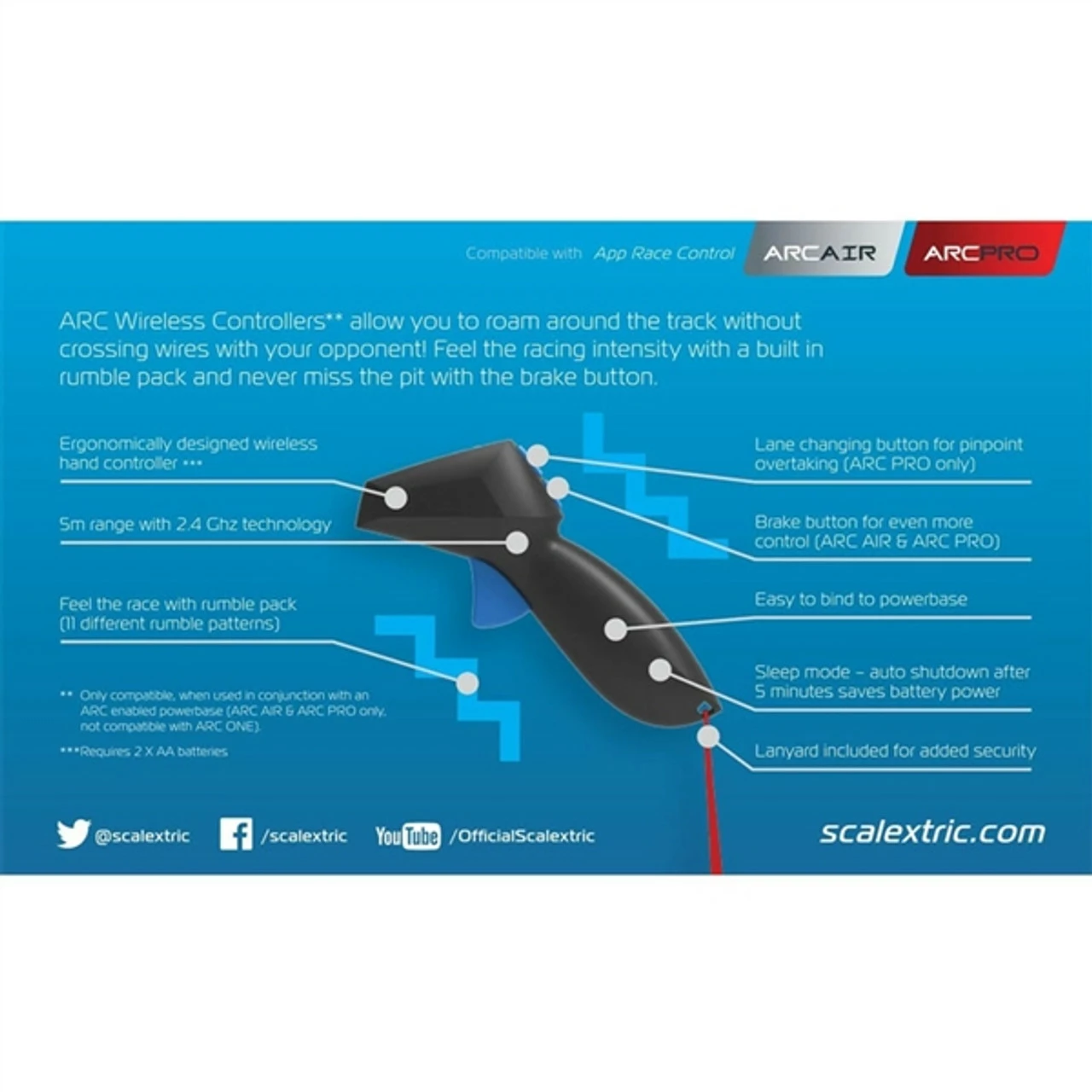 Scalextric 1/32 ARC PRO Powerbase Upgrade Race Control System w/2 Wireless Controllers - Image 2